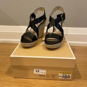 Michael Kors Black Wedge Sandals